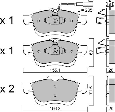 Aisin BPFI-1027 - Bremžu uzliku kompl., Disku bremzes www.autospares.lv