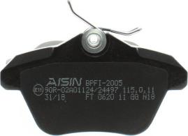 AISIN BPFI-2005 - Bremžu uzliku kompl., Disku bremzes www.autospares.lv