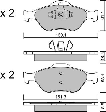 Aisin BPFO-1008 - Тормозные колодки, дисковые, комплект www.autospares.lv