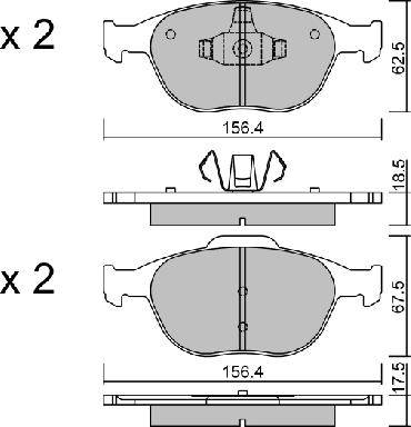 Aisin BPFO-1007 - Bremžu uzliku kompl., Disku bremzes www.autospares.lv