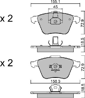 Aisin BPFO-1010 - Bremžu uzliku kompl., Disku bremzes autospares.lv