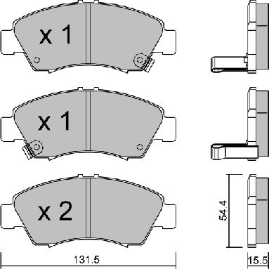 Aisin BPHO-1904 - Brake Pad Set, disc brake www.autospares.lv