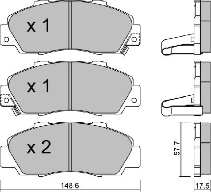 Aisin BPHO-1905 - Bremžu uzliku kompl., Disku bremzes www.autospares.lv