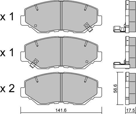 Aisin BPHO-1908 - Тормозные колодки, дисковые, комплект www.autospares.lv