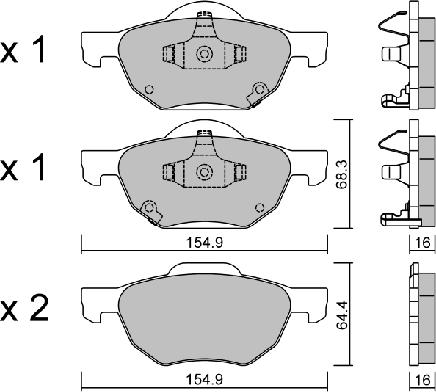 Aisin BPHO-1903 - Brake Pad Set, disc brake www.autospares.lv