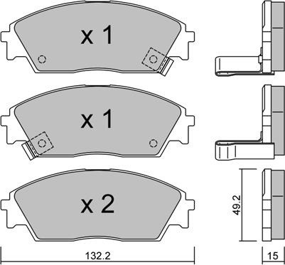 Aisin BPHO-1907 - Тормозные колодки, дисковые, комплект www.autospares.lv