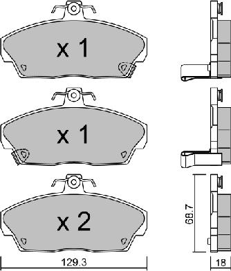 Aisin BPHO-1000 - Bremžu uzliku kompl., Disku bremzes www.autospares.lv