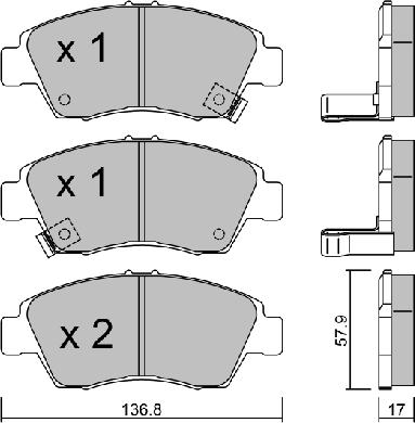 Aisin BPHO-1001 - Brake Pad Set, disc brake www.autospares.lv