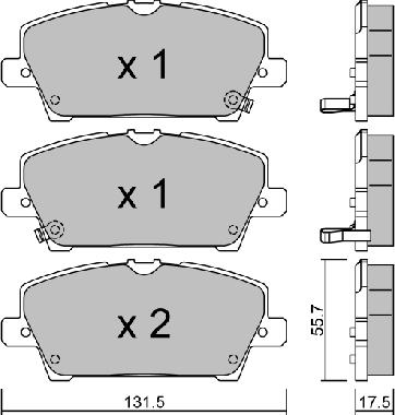 Aisin BPHO-1003 - Bremžu uzliku kompl., Disku bremzes www.autospares.lv