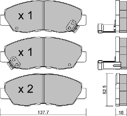 Aisin BPHO-1002 - Bremžu uzliku kompl., Disku bremzes autospares.lv