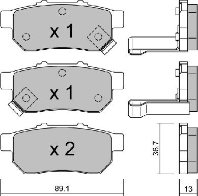 Aisin BPHO-2900 - Bremžu uzliku kompl., Disku bremzes www.autospares.lv