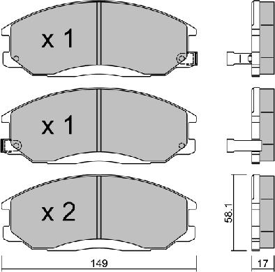 Aisin BPHY-1905 - Тормозные колодки, дисковые, комплект www.autospares.lv