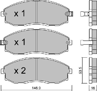 Aisin BPHY-1902 - Bremžu uzliku kompl., Disku bremzes www.autospares.lv