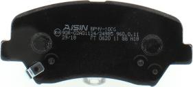 AISIN BPHY-1006 - Bremžu uzliku kompl., Disku bremzes www.autospares.lv