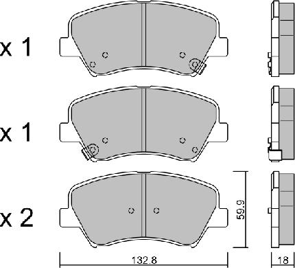 Aisin BPHY-1006 - Тормозные колодки, дисковые, комплект www.autospares.lv