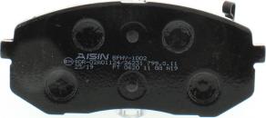 AISIN BPHY-1002 - Bremžu uzliku kompl., Disku bremzes www.autospares.lv