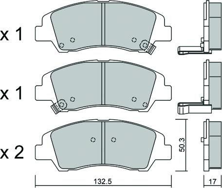 AISIN BPHY-1013 - Bremžu uzliku kompl., Disku bremzes www.autospares.lv