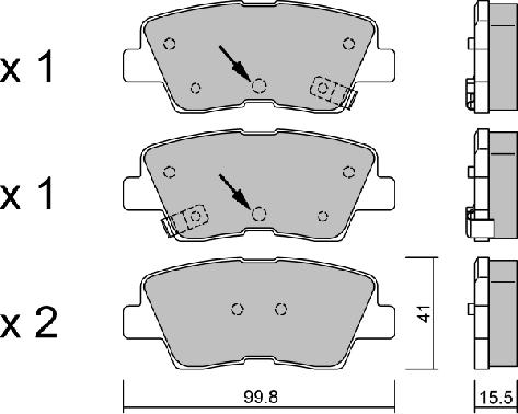 Aisin BPHY-2004 - Тормозные колодки, дисковые, комплект www.autospares.lv