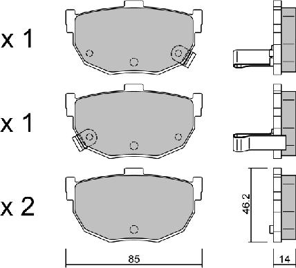 Aisin BPHY-2005 - Bremžu uzliku kompl., Disku bremzes www.autospares.lv