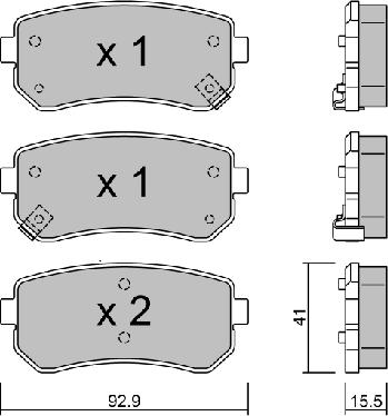 AISIN BPHY-2002 - Bremžu uzliku kompl., Disku bremzes autospares.lv