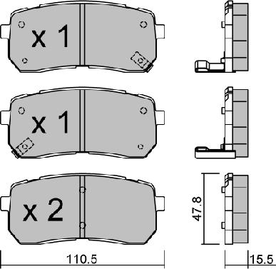 Aisin BPHY-2007 - Bremžu uzliku kompl., Disku bremzes www.autospares.lv