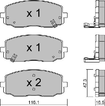 Aisin BPKI-1001 - Bremžu uzliku kompl., Disku bremzes www.autospares.lv