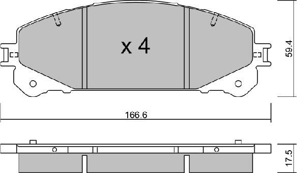 Aisin BPLX-1002 - Bremžu uzliku kompl., Disku bremzes www.autospares.lv