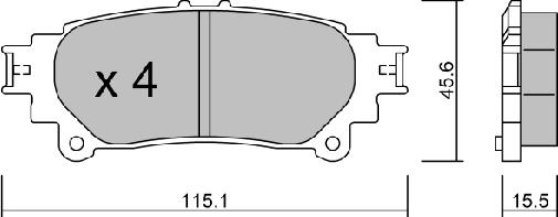 Aisin BPLX-2000 - Bremžu uzliku kompl., Disku bremzes www.autospares.lv