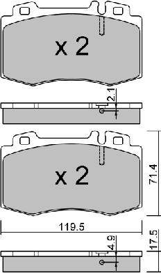 Aisin BPMB-1006 - Bremžu uzliku kompl., Disku bremzes www.autospares.lv