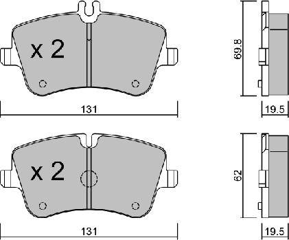 Aisin BPMB-1007 - Bremžu uzliku kompl., Disku bremzes www.autospares.lv