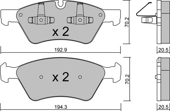 Aisin BPMB-1017 - Bremžu uzliku kompl., Disku bremzes www.autospares.lv