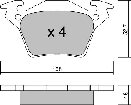 Aisin BPMB-2008 - Bremžu uzliku kompl., Disku bremzes autospares.lv