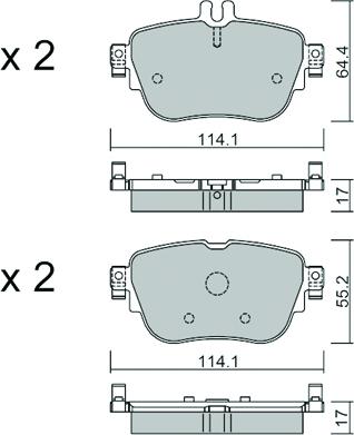 Aisin BPMB-2017 - Bremžu uzliku kompl., Disku bremzes www.autospares.lv