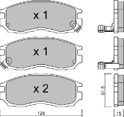 AISIN BPMI-1905 - Bremžu uzliku kompl., Disku bremzes www.autospares.lv