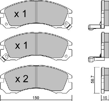 AISIN BPMI-1902 - Bremžu uzliku kompl., Disku bremzes www.autospares.lv