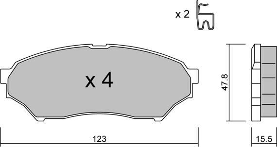 Aisin BPMI-2004 - Тормозные колодки, дисковые, комплект www.autospares.lv