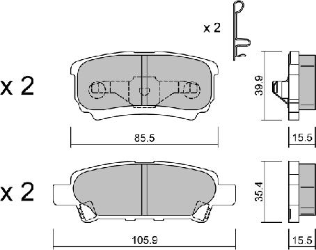 Aisin BPMI-2001 - Brake Pad Set, disc brake www.autospares.lv