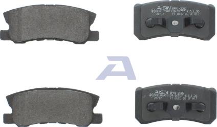 AISIN BPMI-2002 - Bremžu uzliku kompl., Disku bremzes www.autospares.lv