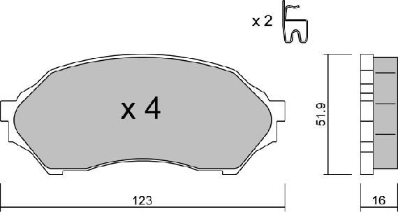 Aisin BPMZ-1909 - Bremžu uzliku kompl., Disku bremzes autospares.lv