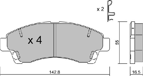 Aisin BPMZ-1905 - Bremžu uzliku kompl., Disku bremzes www.autospares.lv