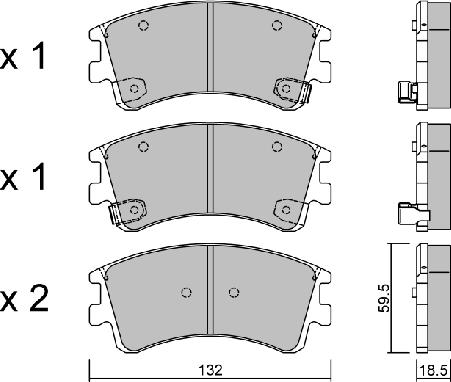 Aisin BPMZ-1001 - Bremžu uzliku kompl., Disku bremzes www.autospares.lv