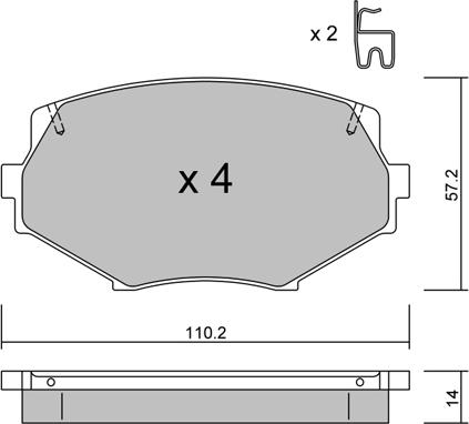 Aisin BPMZ-2005 - Bremžu uzliku kompl., Disku bremzes www.autospares.lv