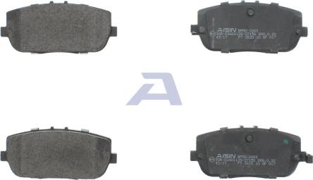 AISIN BPMZ-2003 - Bremžu uzliku kompl., Disku bremzes www.autospares.lv