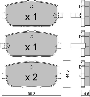 Aisin BPMZ-2003 - Bremžu uzliku kompl., Disku bremzes www.autospares.lv