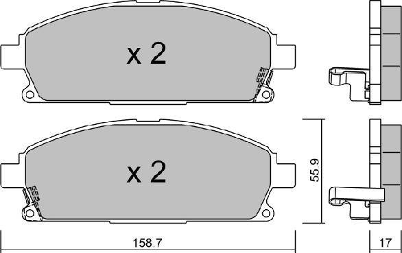 Aisin BPNI-1915 - Brake Pad Set, disc brake www.autospares.lv