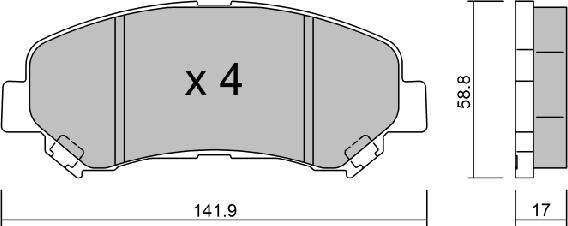 Aisin BPNI-1004 - Bremžu uzliku kompl., Disku bremzes www.autospares.lv