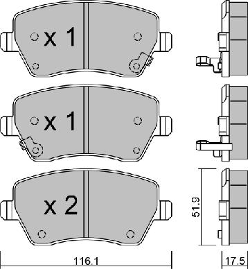 Aisin BPNI-1014 - Bremžu uzliku kompl., Disku bremzes autospares.lv