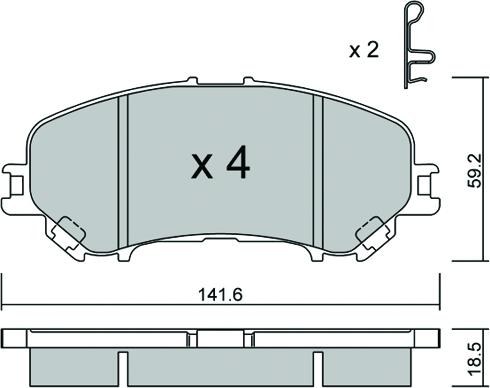 AISIN BPNI-1022 - Bremžu uzliku kompl., Disku bremzes www.autospares.lv