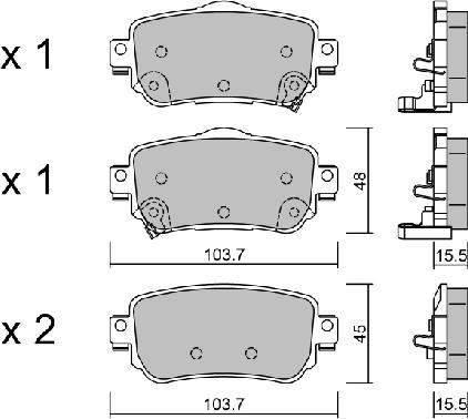 Aisin BPNI-2009 - Bremžu uzliku kompl., Disku bremzes www.autospares.lv