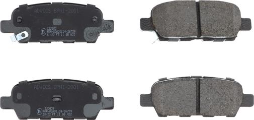 AISIN BPNI-2001 - Brake Pad Set, disc brake www.autospares.lv